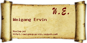 Weigang Ervin névjegykártya
